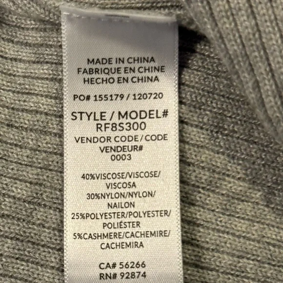 Light Gray Open Front Long 5% Cashmere Cardigan Sz S - Picture 14 of 15